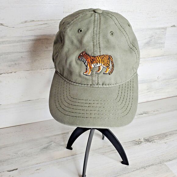 Baton Rouge Zoo Embroidered Tiger Logo Green Baseball Cap OSFM Adjustable Hat - Picture 1 of 7